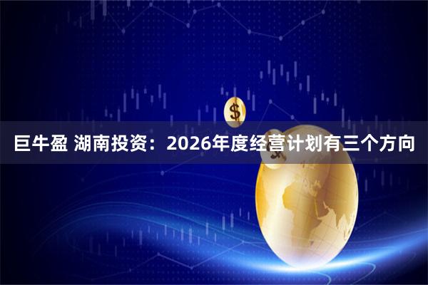 巨牛盈 湖南投资：2026年度经营计划有三个方向